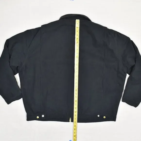 Dickies Men Detroit Bomber Jacket Cotton Black Sz 2XL Blanket Lined Work Stained - Picture 5 of 8